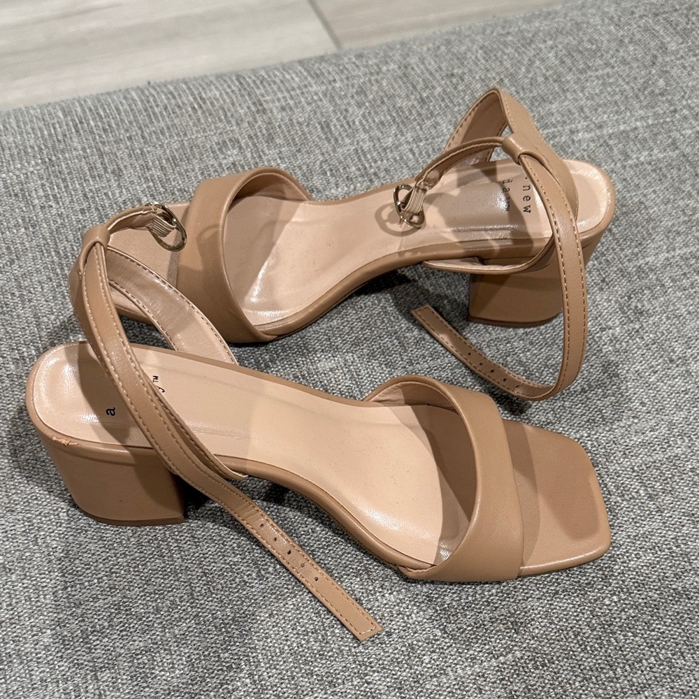 Target A New Day Tan Block Heel Sandals